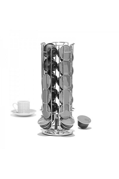 FİVE Suport rotativ din inox pentru 24 capsule tip Dolce Gusto, 11.5x31.7 cm