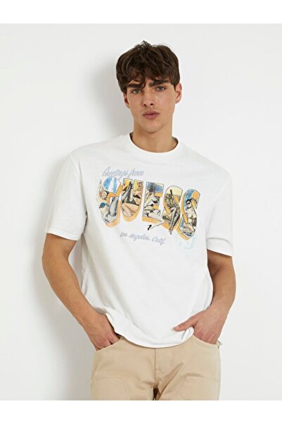 Guess Postcar Erkek Regular Fit T-Shirt