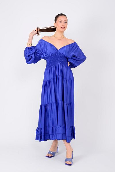 Park Moda 11050 ELENA BELDEN RUBBERED SATIN DRESS