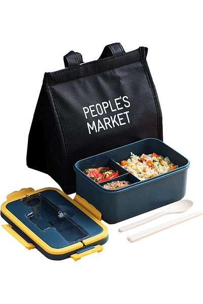 COOYA Bento Box, 1500ml Portable Leakproof Lunch Box, Food Storage Box, With Tableware (Green)