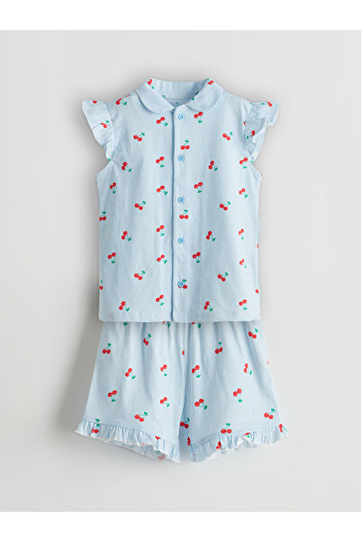 LC Waikiki New Season Cherry Printed Baby Girl Shorts Pajama Set - S5Ea73Z1