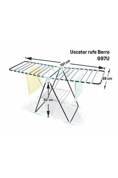 ertone Ocelový sušič prádla Berro G97U, 101 x 58 x 92 cm, skládací, 20 m, nosnost 15 kg