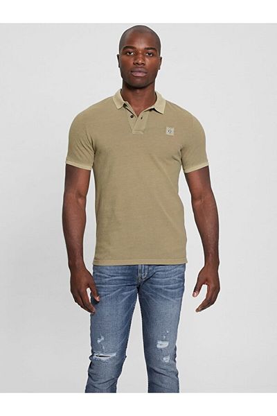 Guess Tricou polo slim fit pentru bărbați spălat