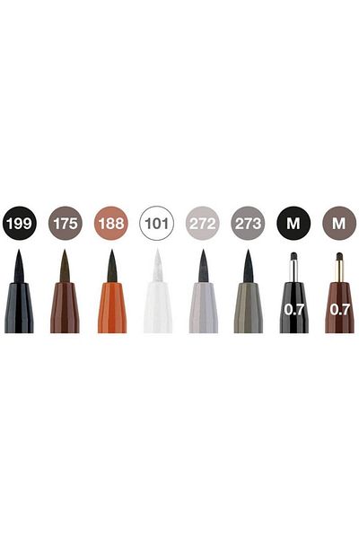 Faber Castell Pitt Artist Pen Classic Liner Set of 8