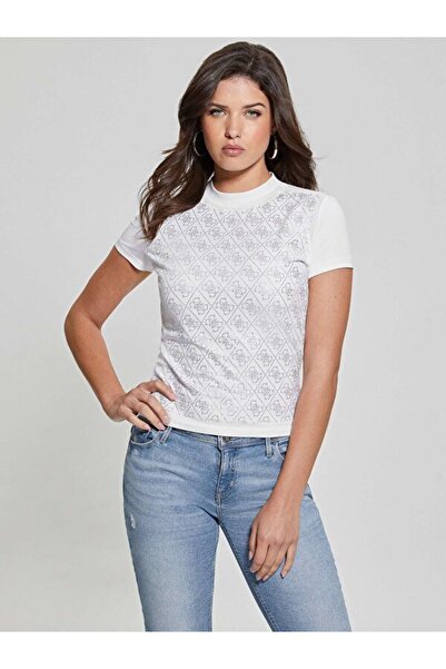 Guess Mock γυναικείο μπλουζάκι με λεπτή εφαρμογή