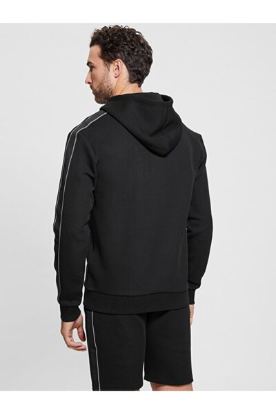 Guess Erkek Mickey Punto Milano Kapüşonlu Siyah Sweatshirt
