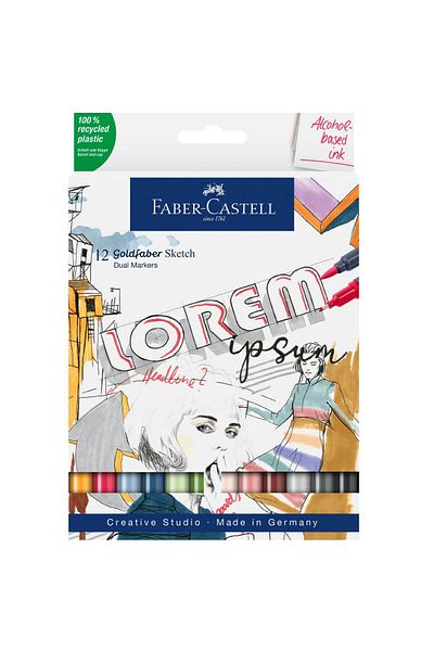 Faber Castell Set markere sketch cu 2 capete Goldfaber Faber-Castell - 12