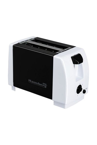 Hausberg Prajitor de paine HB-150NG, 750W, 7 setari, 2 felii, oprire automata, Negru-Alb