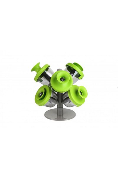 ertone Set 6 Recipiente din Plastic pentru Condimente, MN402, 6 recipiente, Capace Silicon