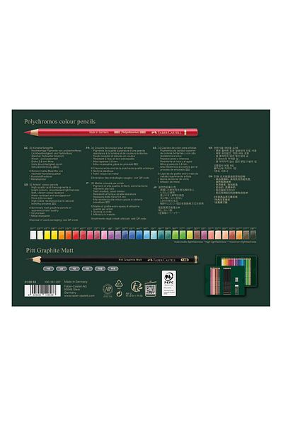 Faber Castell Gift Set 32 ​​Polychromos Colored Pencils 6 Matt Graphite Pencils And Faber-Castell Accessories
