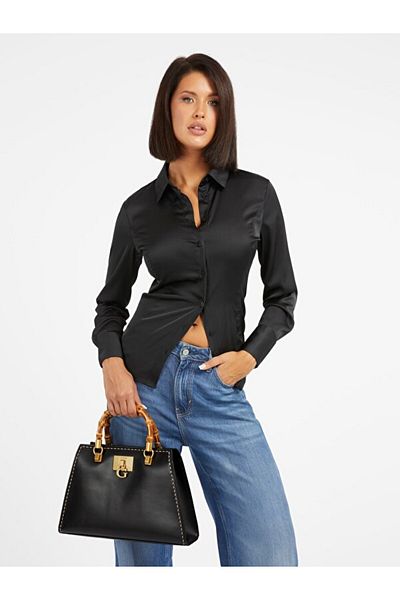 Guess Stephi Women's Handbag with Bamboo Handle