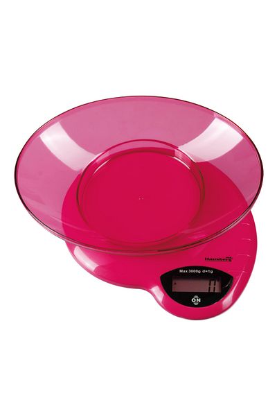 Hausberg Ζυγαριά κουζίνας Hb-6015rz, 3kg, με πλαστικό μπολ, ροζ
