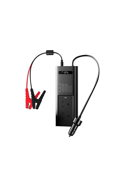 Baseus Car Power Inverter 220V 300W – 12V to 220V with Smart Display, USB & Type-C Ports