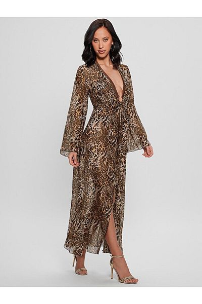 Guess Rochie lungă din amestec de mătase pentru femei