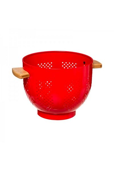 FİVE Metal colander with handles, Modern Color Red, 22 cm