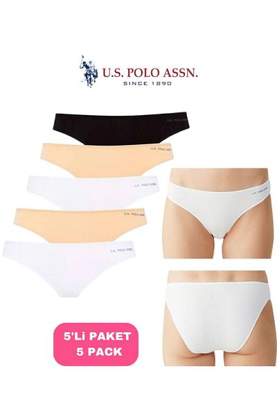 U.S. Polo Assn. Women'S, Licensed, Uspa, Color, 47% Modal, 47% Cotton, 6% Elastane, Bristle Elastic, 5-Piece Slip/Panty