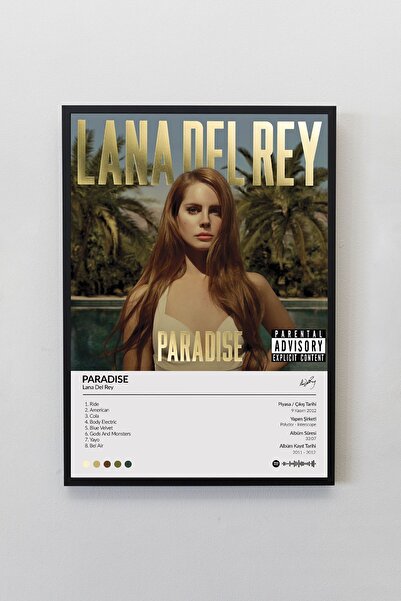 Sticksy Lana Del Rey Paradise Albümü Çerçevesiz Albüm Tasarımlı Spotify Poster