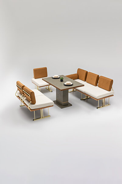 Rosse METAL FURNİTURE Joker Rahat Modern Mutfak Balkon Köşe Oturma Takımı