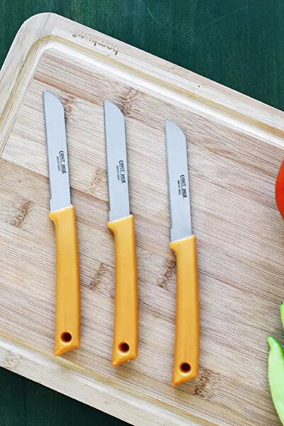 Cavit İnox Dişli Sarı Meyve Bıçağı Seti 3'lü