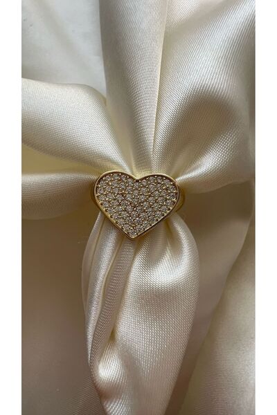 Goche Bijuteri خاتم من حجر الزركون بنقشة قلب قابل للتعديل