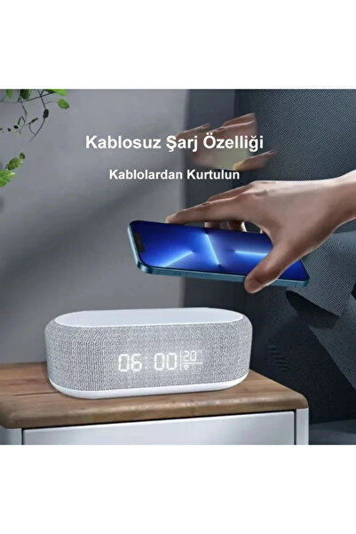 DailyLink 4-in-1 15W Kablosuz Şarj Cihazı Çalar Saat Alarm Gece Lambası