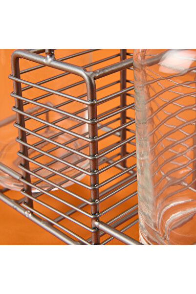 AROW Julia Metal 2-Piece Glass Oil Bottle - Transparent / Black - 200 ml