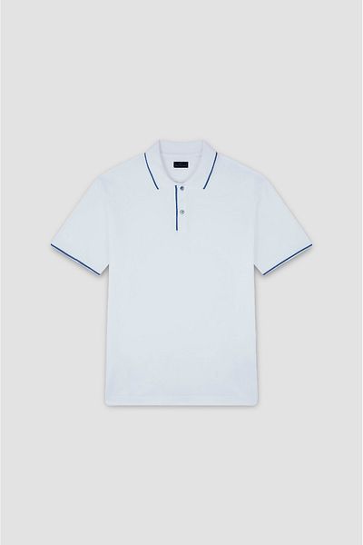 PAUL&SHARK Men's Regular Fit 100% Cotton Short Sleeve White Polo 25411219 -010