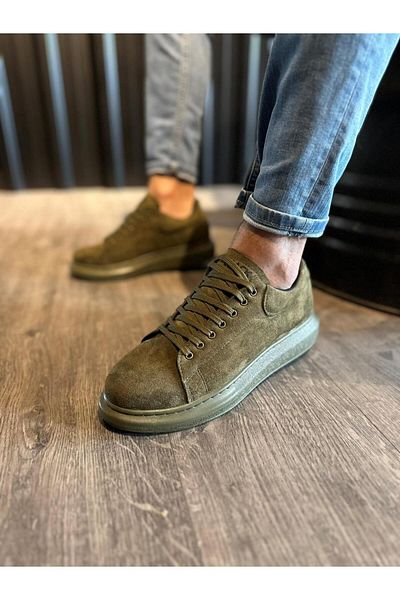 Knack High Sole Casual Shoes 044 Khaki (Suede)