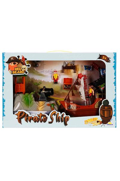 Sunman Red Beard Pirate Play Set - White Sailing with 2 Figures