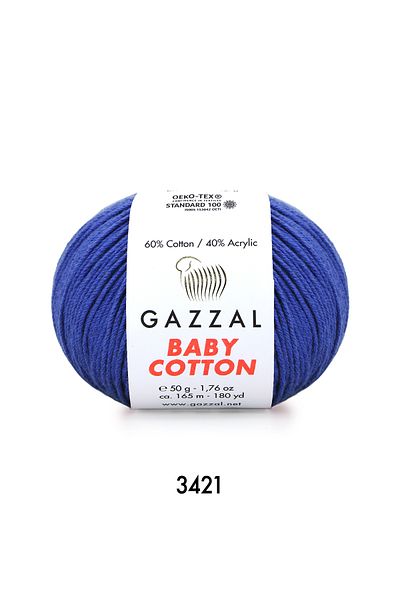 Gazzal Baby Cotton Saks Blue Baby Wool-3421