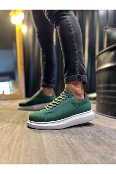 Knack High Sole Casual Shoes 045 Green (White Sole)