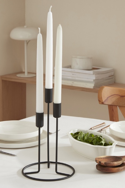 Karaca Home Siela 3'lü Şamdan Siyah