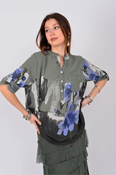 Park Moda 15455F-68 KOŠULJA SA UZORAKOM PLJUNJANJA CVETA