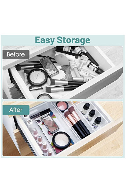 COOYA 16 Pcs Desk Drawer Organizers Trays Set for Bedroom Dresser Makeup Kitchen Office Bathroom