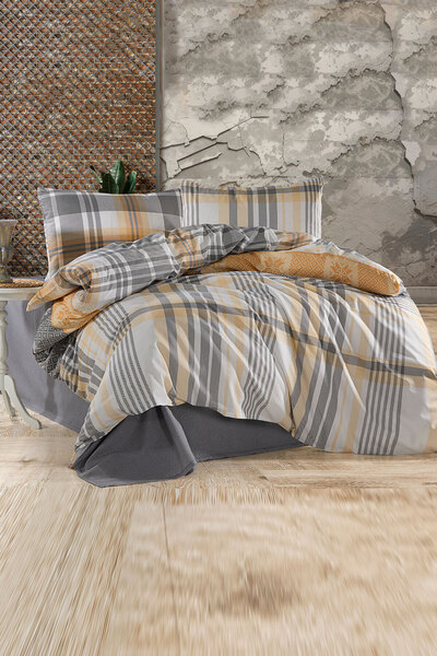 The Tek Kişilik Pamuklu Nevresim Seti - Royal Gri