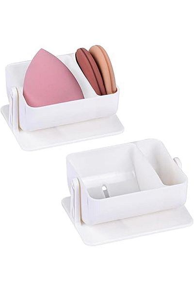 COOYA 2 Pcs Makeup Sponge Holder, 360 Degree Rotating Blender Organizer,Makeup Puff Sponge Drying Stand