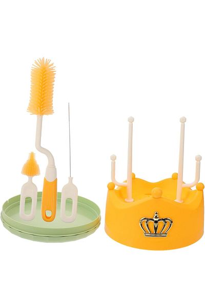 Yelajoy Bottle Brush Set ,with Drying Rack,Soft Silicone Brush Head,Gift for New Parents
