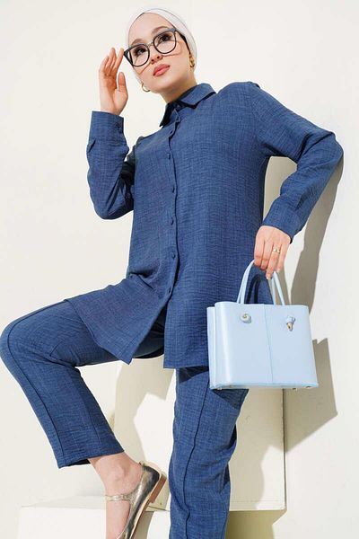 YILMAZBARMAZ Women's Ball Button Linen Double Suit