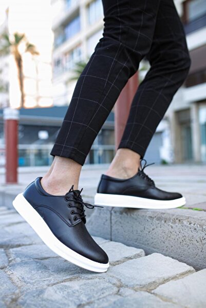 Knack Classic Men's Shoes 001 Black (White Sole)