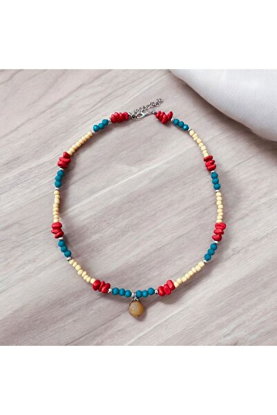 LeylanTakı Women's Natural Stone Necklace Handmade Bijouterie Gift Accessory