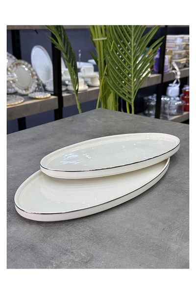Doğudeko Luxury Porcelain 2 Pack Boat Silver