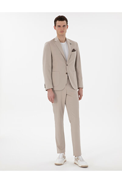 Pierre Cardin Bej Slim Fit Spor Takım Elbise 50306753-VR012