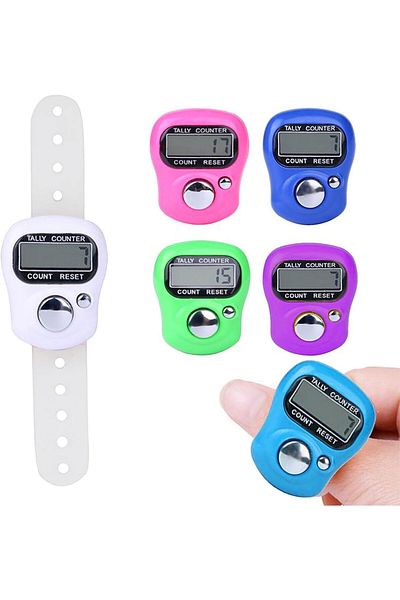 AWH 6-Pack Mini Finger Counters – Digital & Manual Clicker for Prayer, Sports, Coaching & More