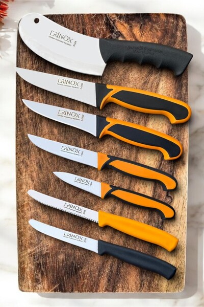 ERİNOX Soft Seri 7 Parça Mutfak seti - Soğan ve Salata Satırı - Et Bıçağı - S...