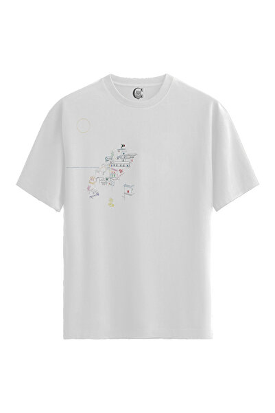 Color Luxe Moonlit Village - 100% Cotton Women's White T-Shirt - Premium Quality