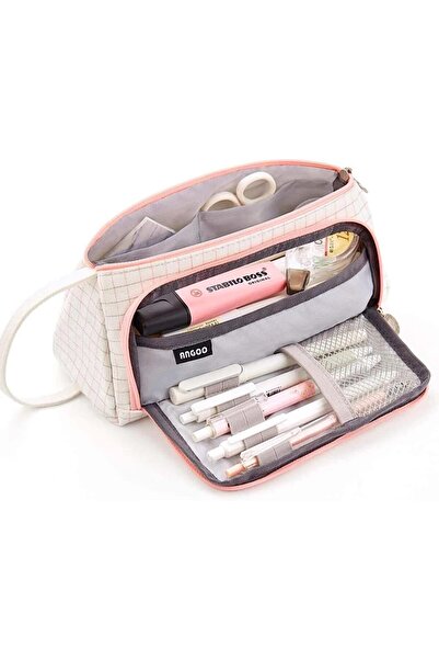 Generic حقيبة أقلام رصاص ذات طبقتين وسعة كبيرة وحامل أقلام وحامل أدوات مكتبية...