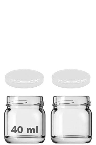 Afracam 40 ml Metal Beyaz Kapaklı 40 Cc Şeffaf Numune Cam Kavanoz Küçük 2 Adet