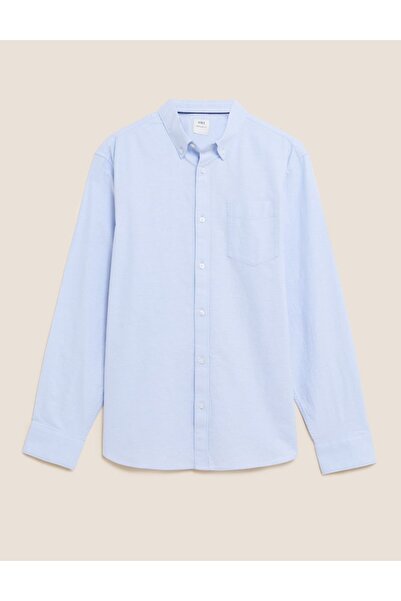 Marks & Spencer Saf Pamuklu Uzun Kollu Oxford Gömlek