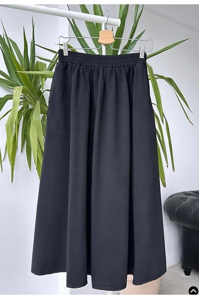 DEZZİİ Fusta cu buzunar din Gabardina Neagra