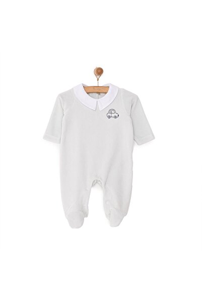 ebebek Hello Baby HelloBaby Yenidoğan Erkek Nakışlı Kadife Patikli Tulum Erke...